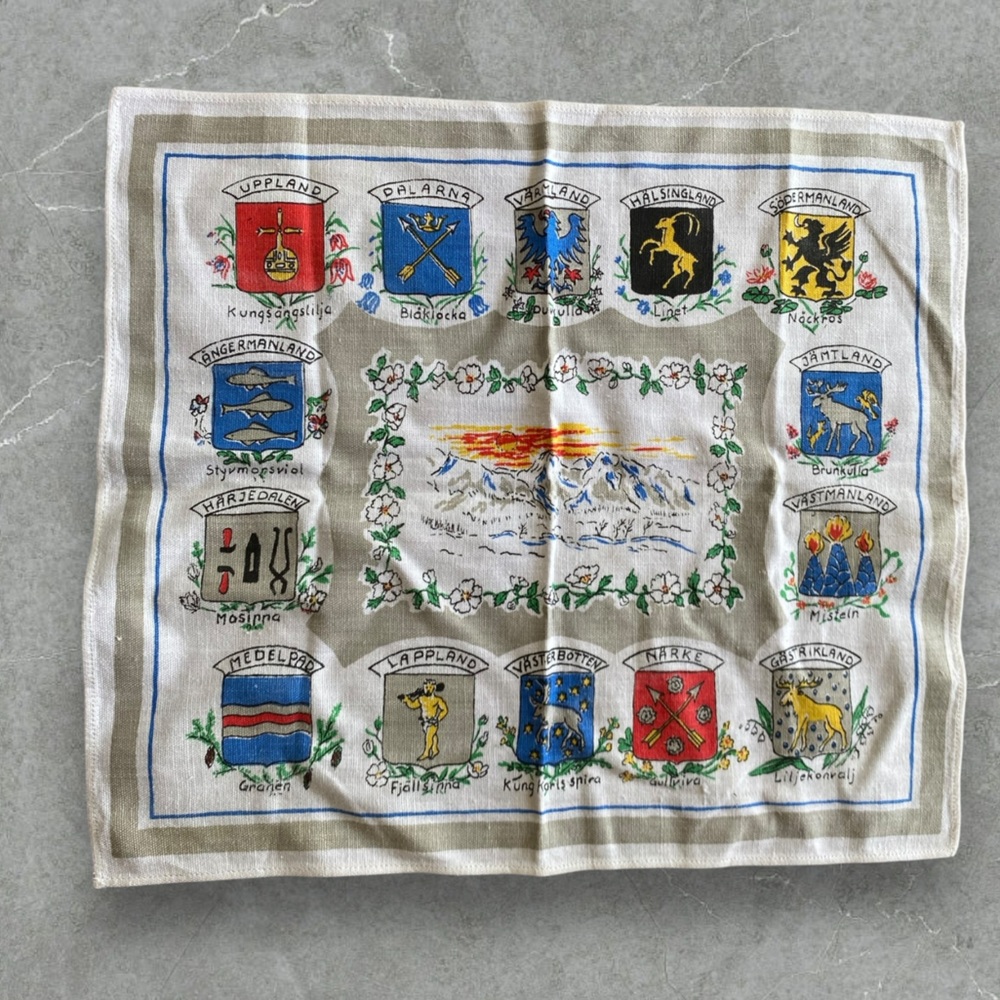 Vintage linen Sicily Italy handkerchief